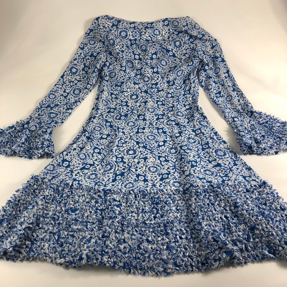 Michael Kors Dress Chiffon Blue/white Size 2 Italy
